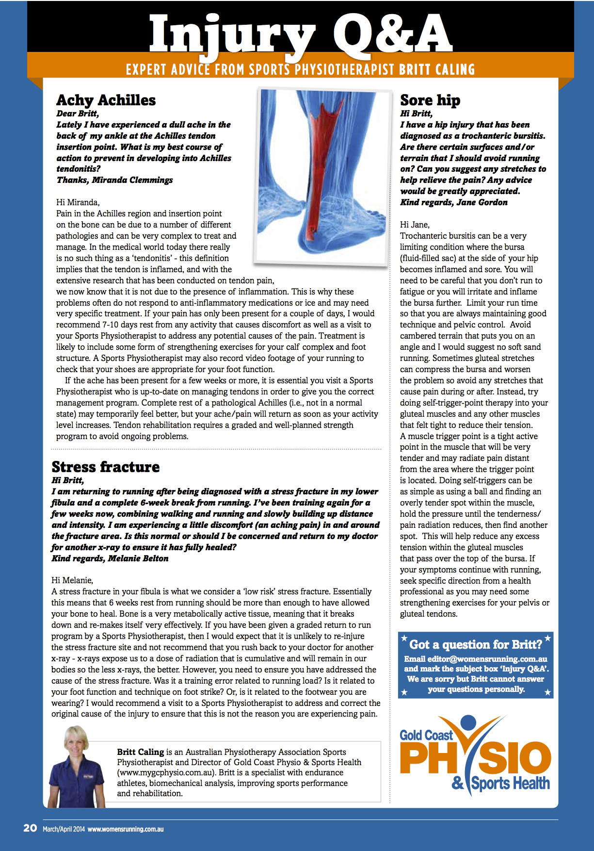 WR Issue 14_GCPSH Spread Britts Q&A page 1 Sports Physio Burleigh Runaway Bay