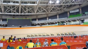 sports physio britt caling at the olympic cycling velodrome